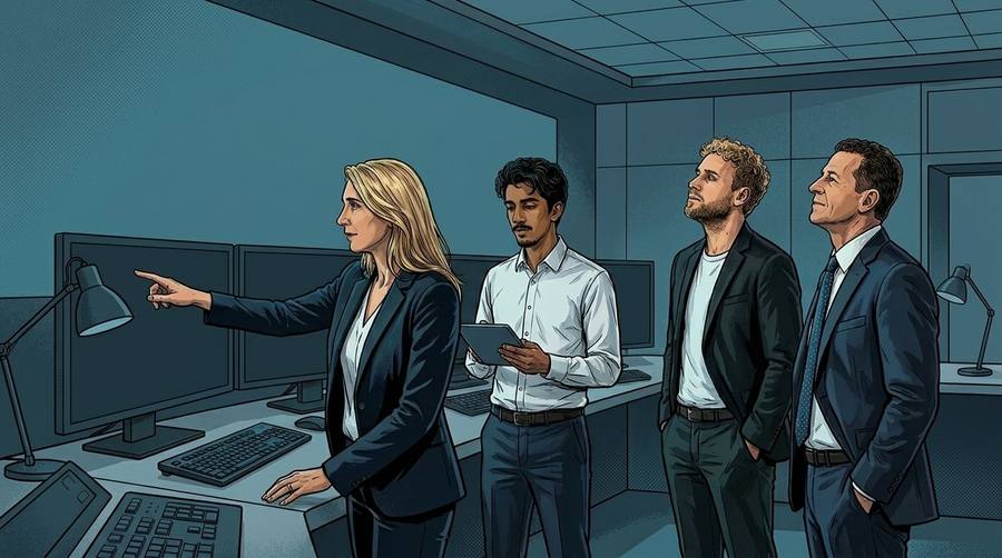 Vetrexa Team analysiert Enterprise IAM Architektur im Konferenzraum